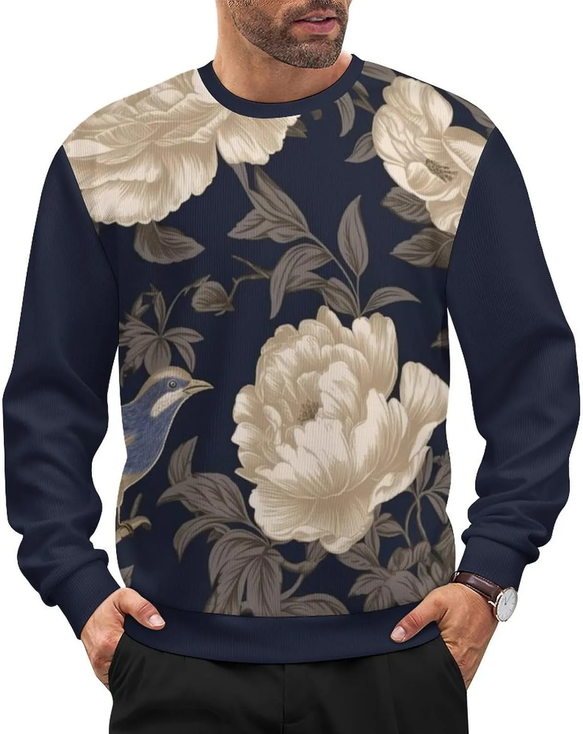 

Свитер для мужчин с принтом грибов, лонгслив HLSDFRES