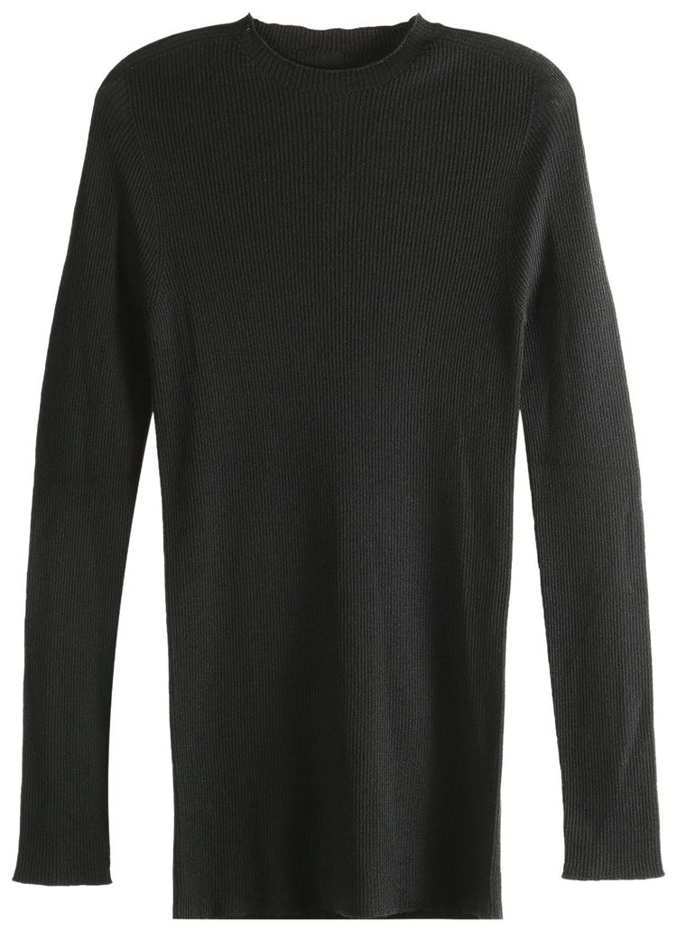 

Рубашка с круглым вырезом и ребристой отделкой Rick Owens, черная