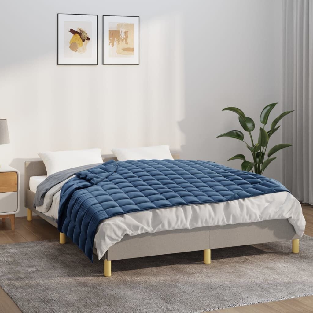 

Утяжеленное одеяло vidaXL синее 138x200 см, 10 кг ткань, синий