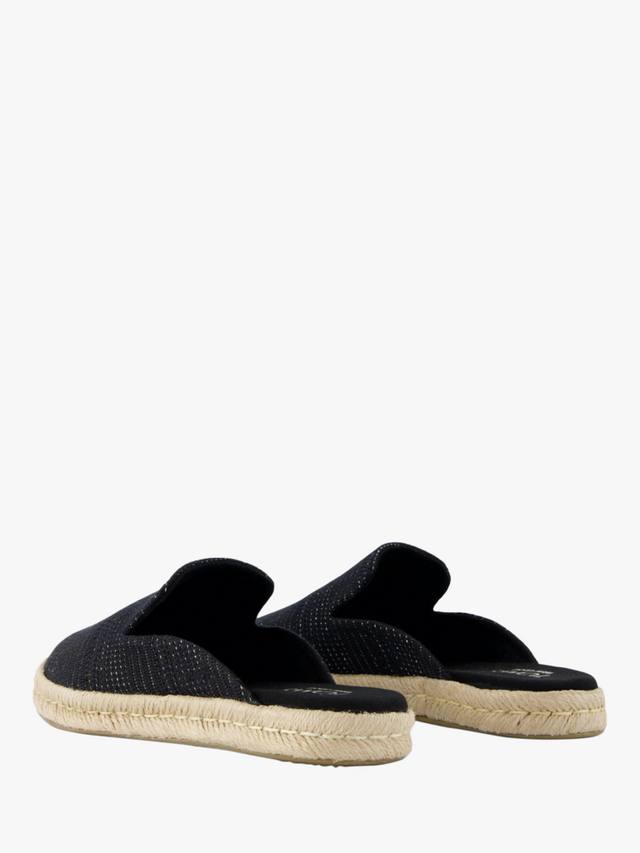 Сантьяго металлизированные хлопковые мюли-сандалии TOMS, Black — фото 3