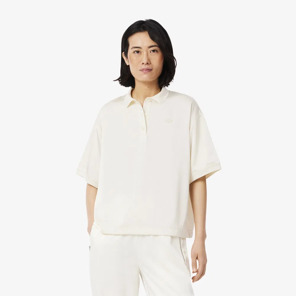 Рубашка Lacoste Оверсайз из Флюида, Кремовая