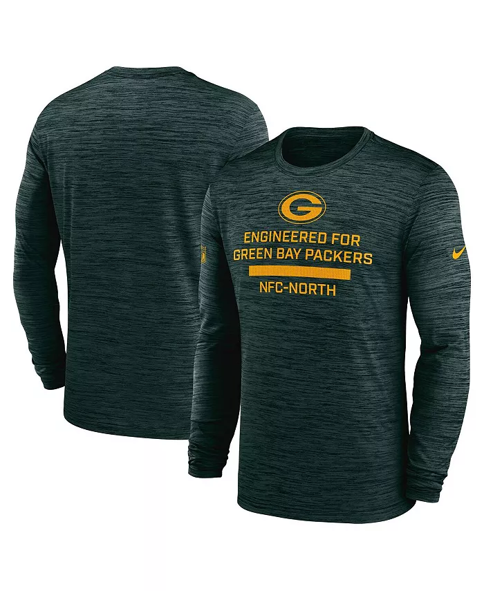 

Мужская зеленая футболка Green Bay Packers Sideline Velocity Performance с длинным рукавом Nike
