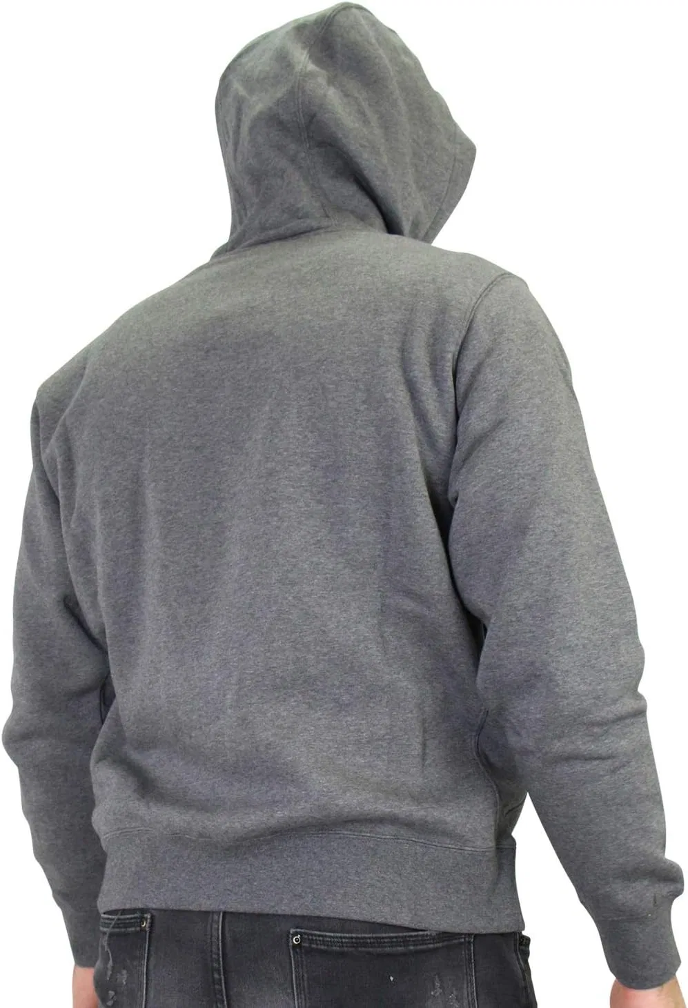 Флисовая худи Nike, Charcoal Heather/Anthracite/White — фото 4
