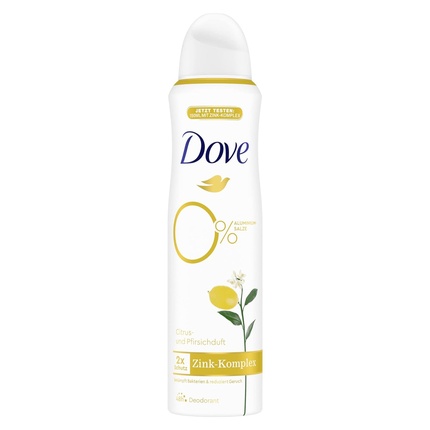 

Dove Deodorant Spray Дезодорант с ароматом цитрусовых и персика с питательным комплексом цинка и 0% солей алюминия 150мл