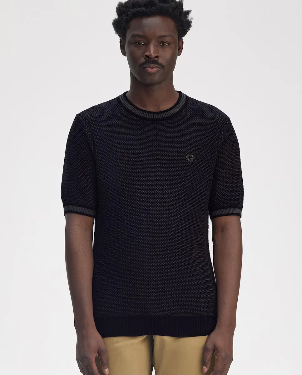 

Мужская футболка из хлопковой ткани Fred Perry, черный