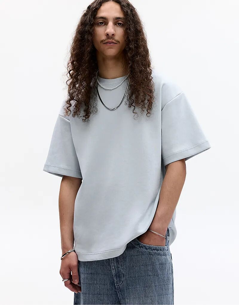 

Толстовка с короткими рукавами Pull&Bear небесно-голубого цвета