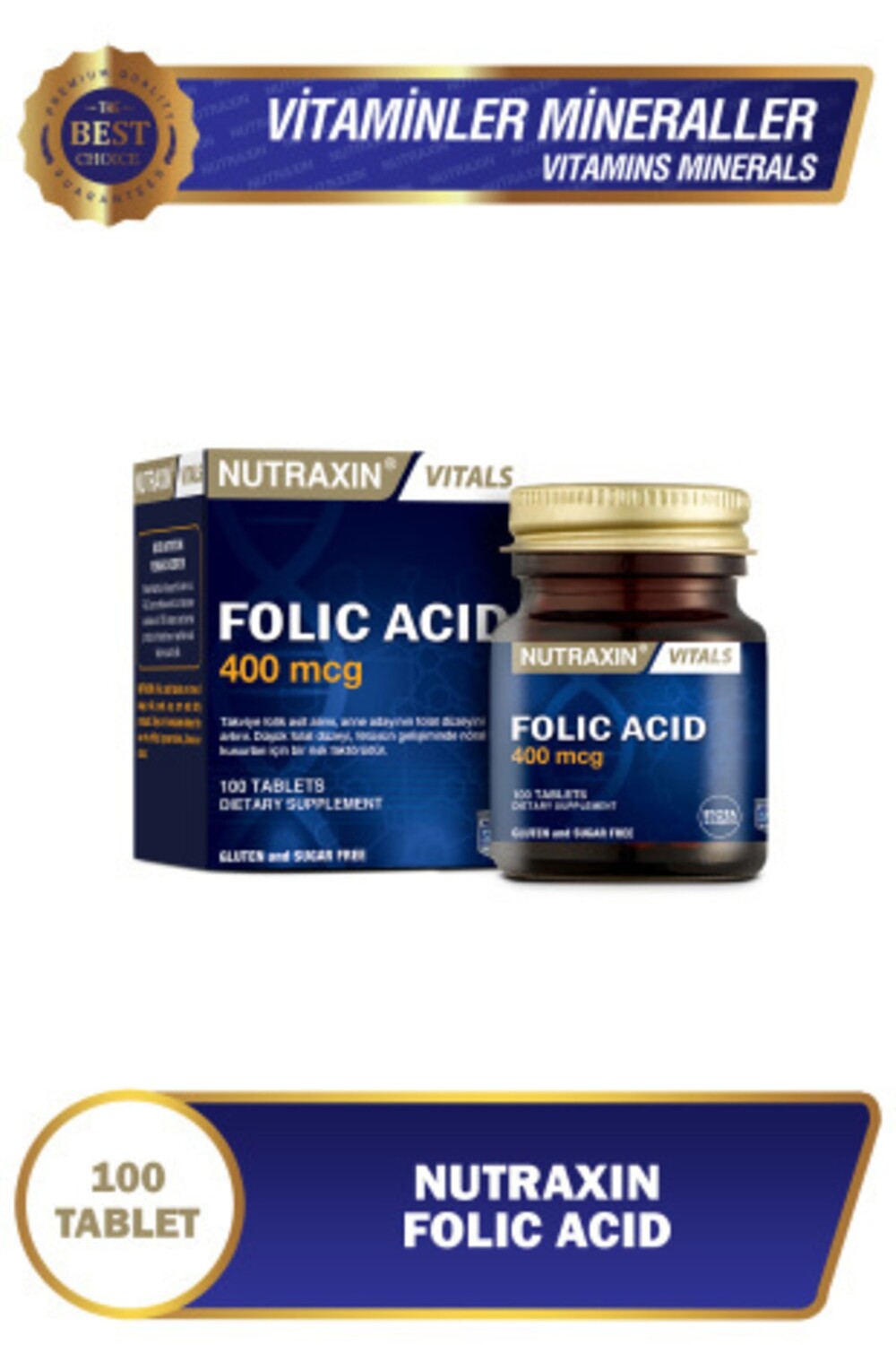 

Nutraxin Фолиевая кислота 400 мкг 100 таблеток