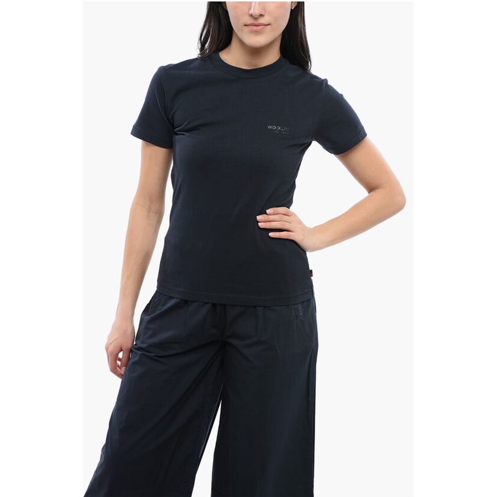 

Футболка из монохромного хлопка с круглым вырезом Woolrich, Blue