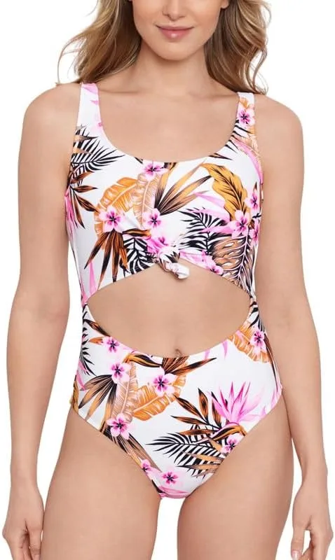 

Женский купальник Tropic Time с узлом спереди и вырезом Salt + Cove