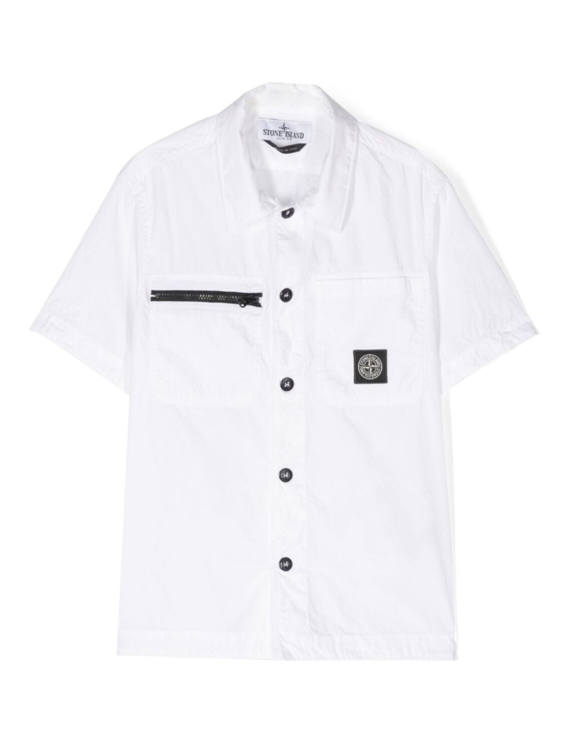 

Stone Island Junior поплиновая рубашка с короткими рукавами, белый