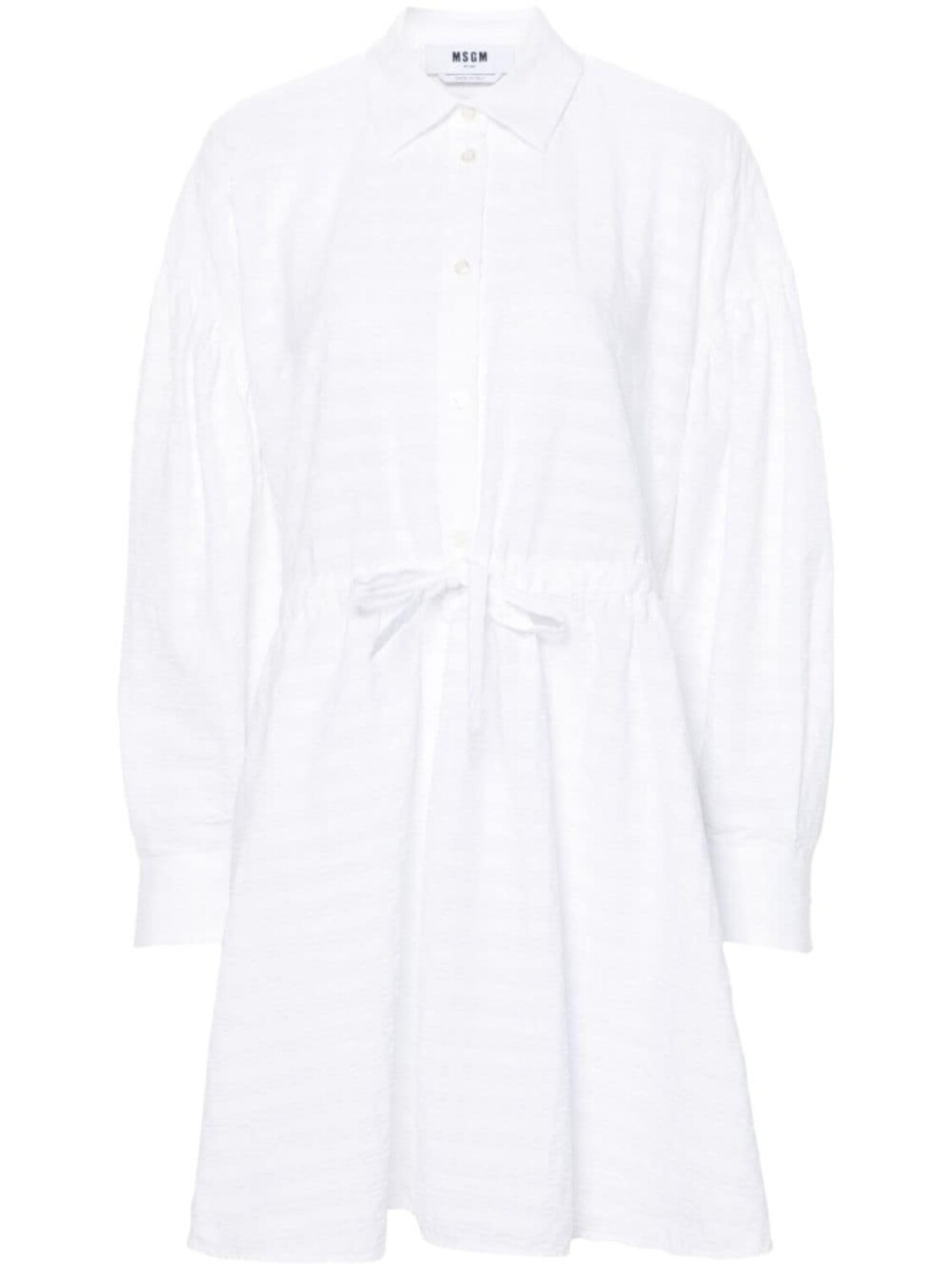 

MSGM платье мини из сирсакера, белый
