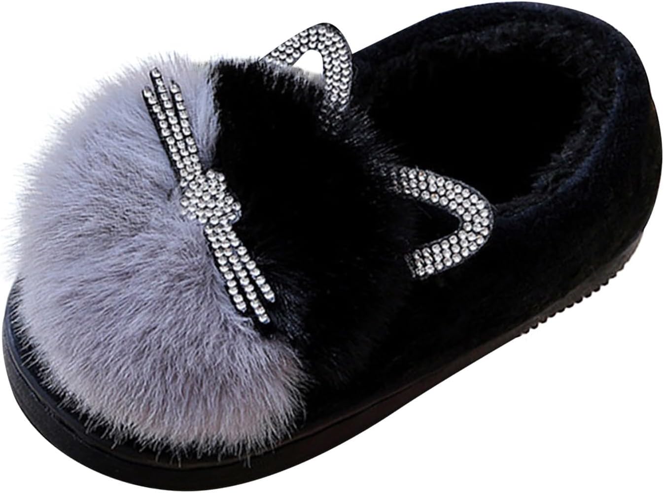 

Милые детские тапочки с кошкой, теплые плюшевые зимние хлопковые домашние тапочки для девочек и мальчиков, пушистые мультяшные мягкие обувь Generic, черный