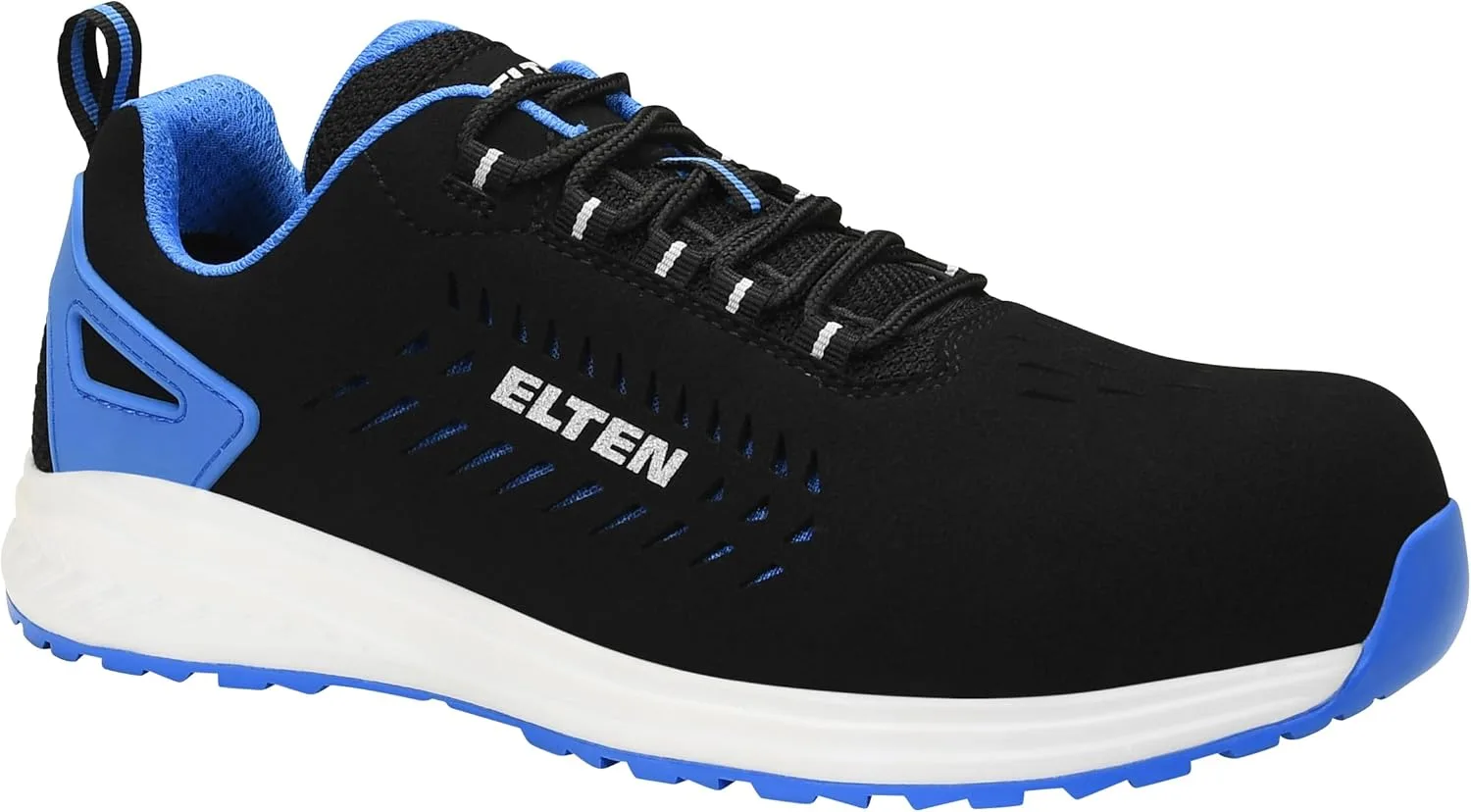 Защитная обувь ELTEN Sharki Blue Low ESD S1, для мужчин и женщин, текстиль, композитный защитный носок (легче стального), легкая, спортивная, черный/синий
