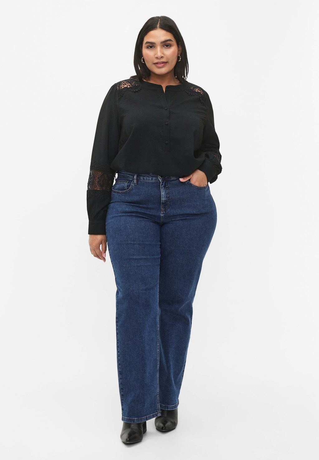 

Блузка WITH CROCHETED DETAILS Zizzi, цвет black