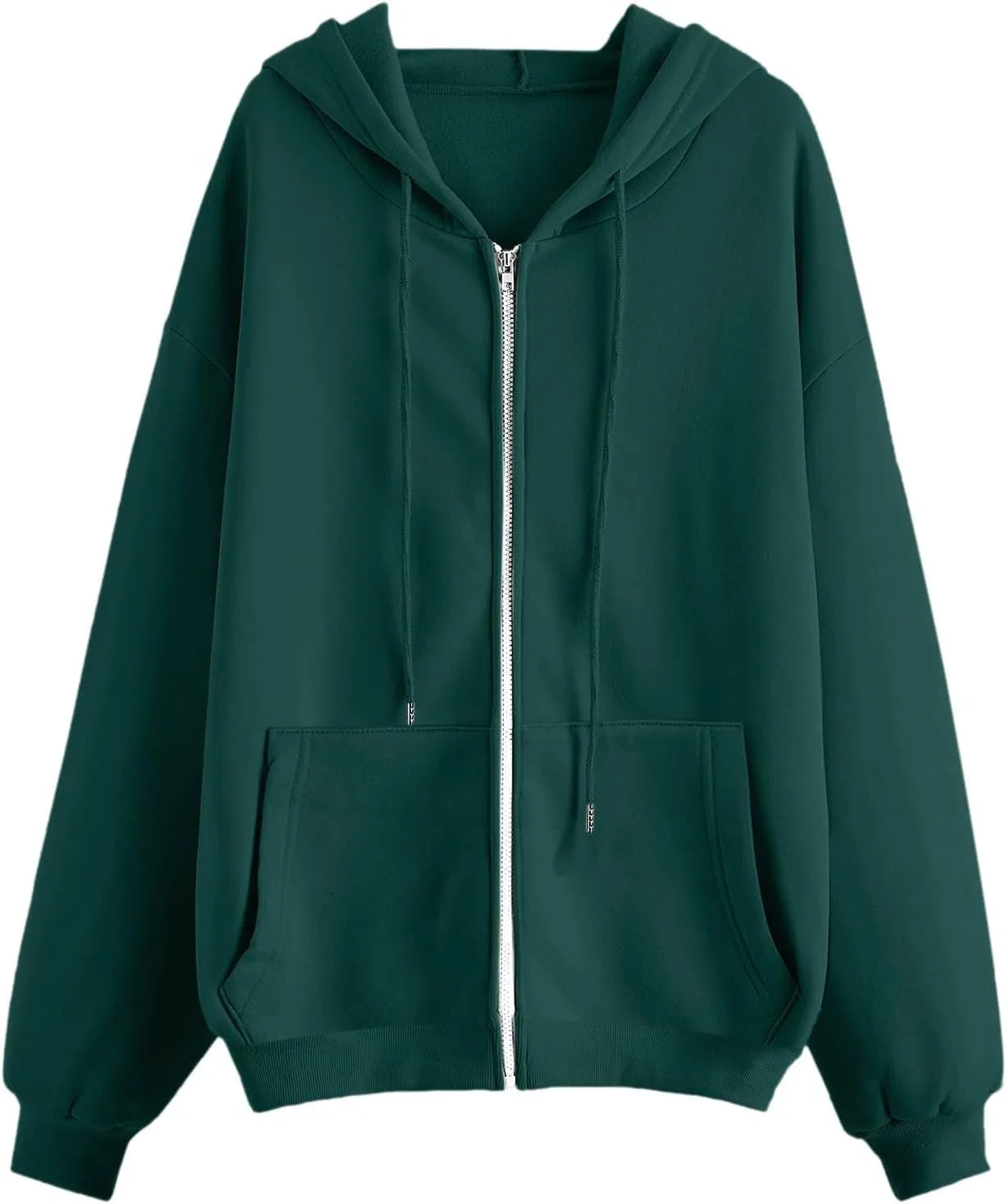 Женская худи оверсайз Zip Up Hoodie, 01-green — фото 3