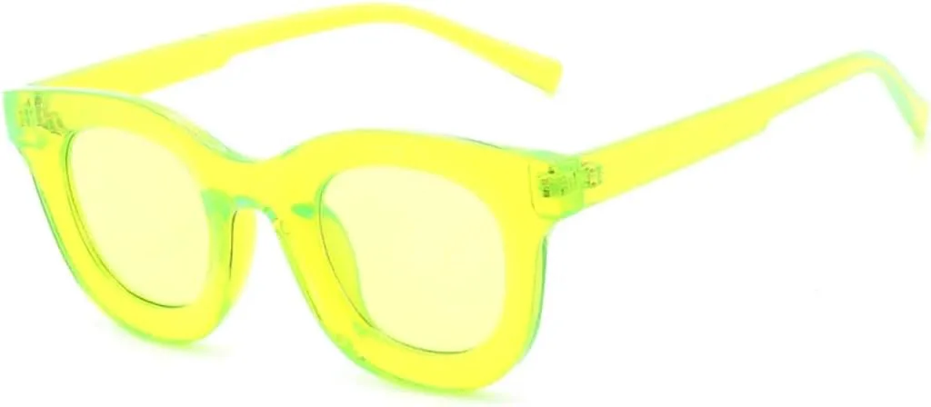 

Солнцезащитные очки с защитой UV400 | Маленькая круглая оправа | Для женщин и мужчин | Для занятий спортом на открытом воздухе и вождения DSVIGF, Green Yellow