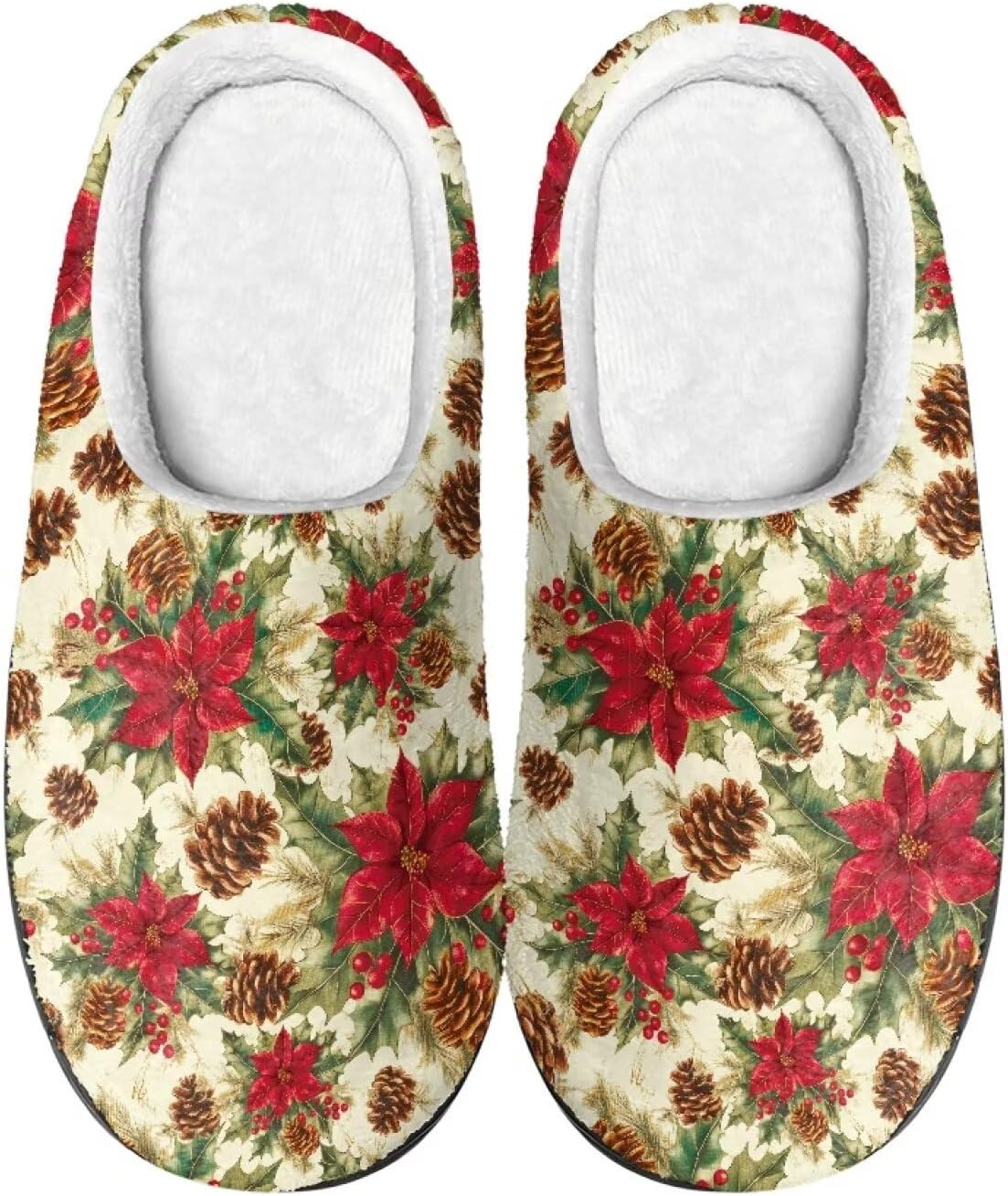 

Тапочки Showudesigns для женщин и мужчин, размер 4-12, зимние домашние тапочки, Christmas Flower
