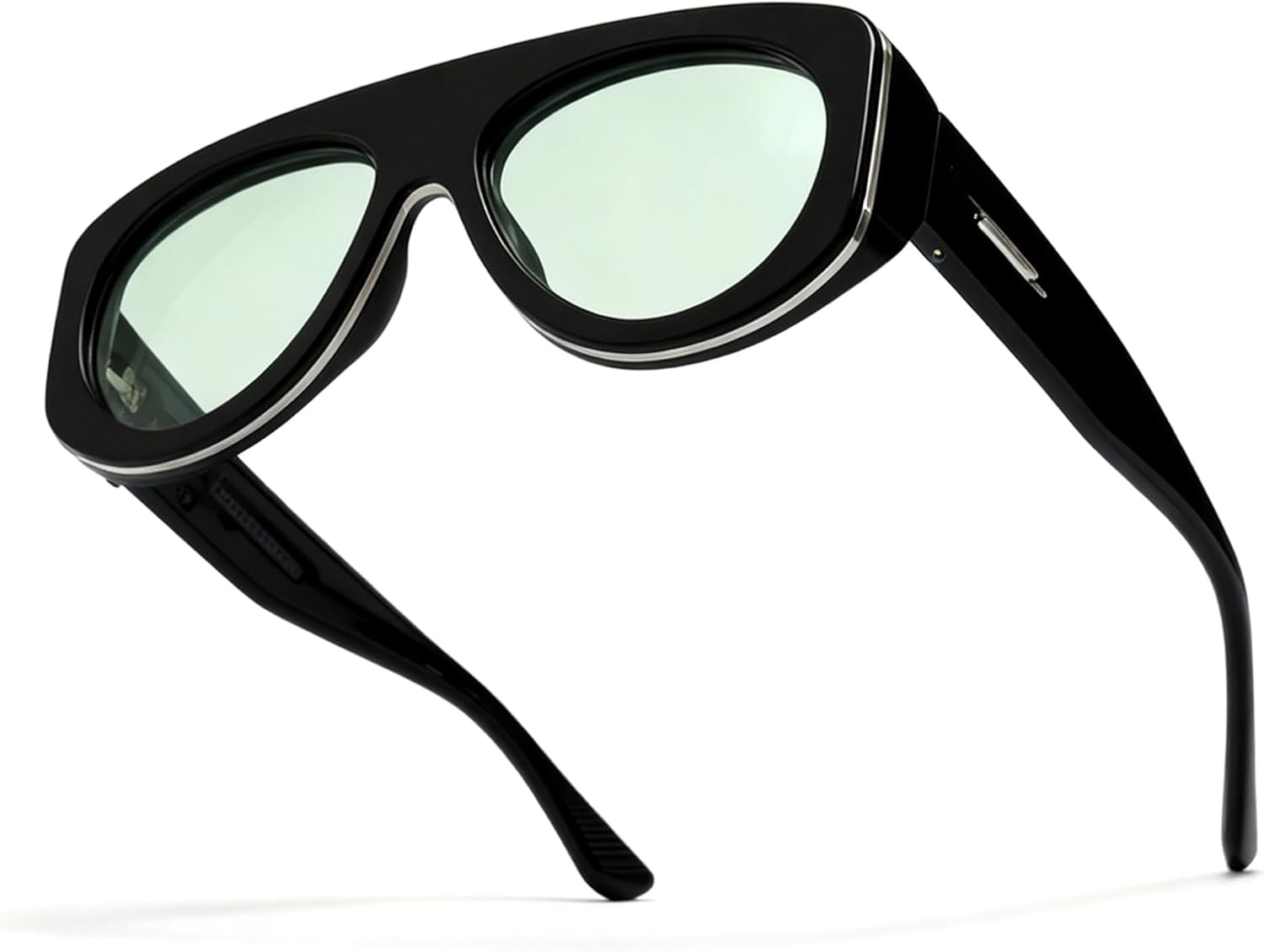 

Мужские солнцезащитные очки-пилот большого размера в винтажном стиле, модные, с леопардовым принтом, зеленые, с защитой от УФ-излучения UV400, женские, в стиле панк mincl, Green