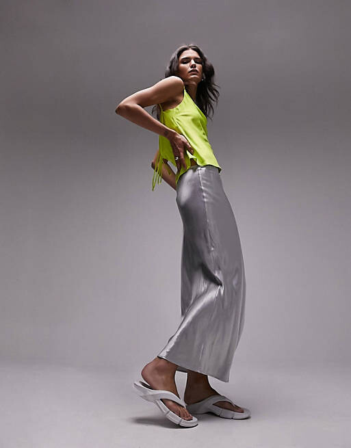 

Желтая майка с капюшоном Topshop