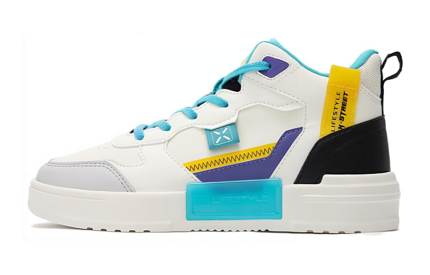 

Детские кроссовки для скейтбординга GS High-top белые/зеленые Xtep, белый