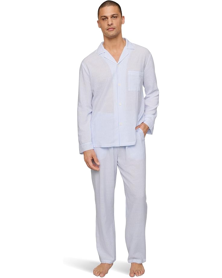 

Пижама Eberjey Nautico Long Pj Set, цвет White/Cornflower Blue