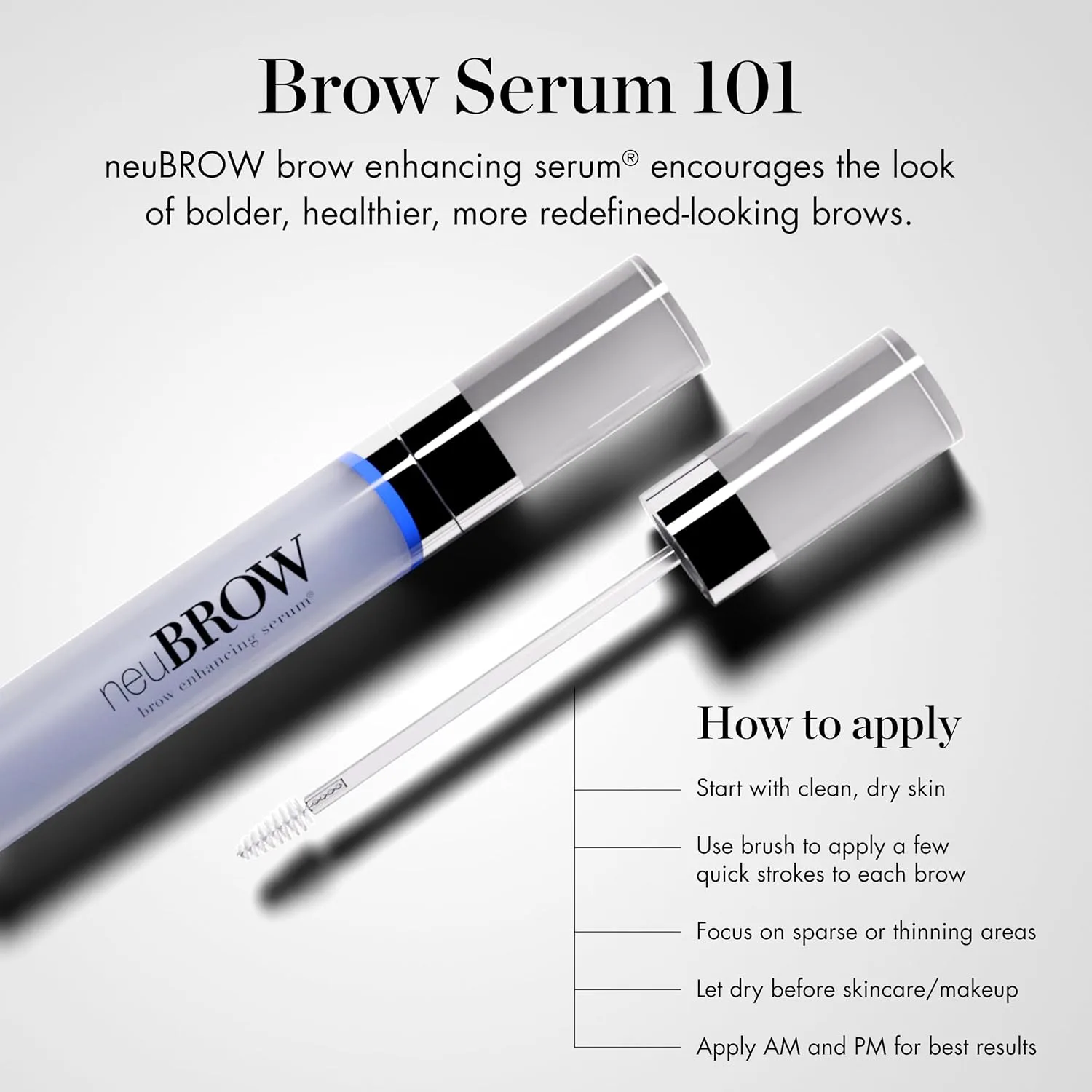 NeuBROW сыворотка для роста бровей от Skin Research Laboratories - для четких, густых и объемных бровей, продвинутая формула для естественного и здорового вида, Full Size — фото 2