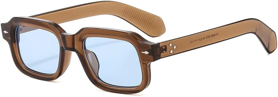 

Солнцезащитные очки UV400 с прозрачными линзами Ocean, маленькая оправа, заклепки, для женщин и мужчин, для бега и занятий спортом на открытом воздухе UYPTK, Tea Blue