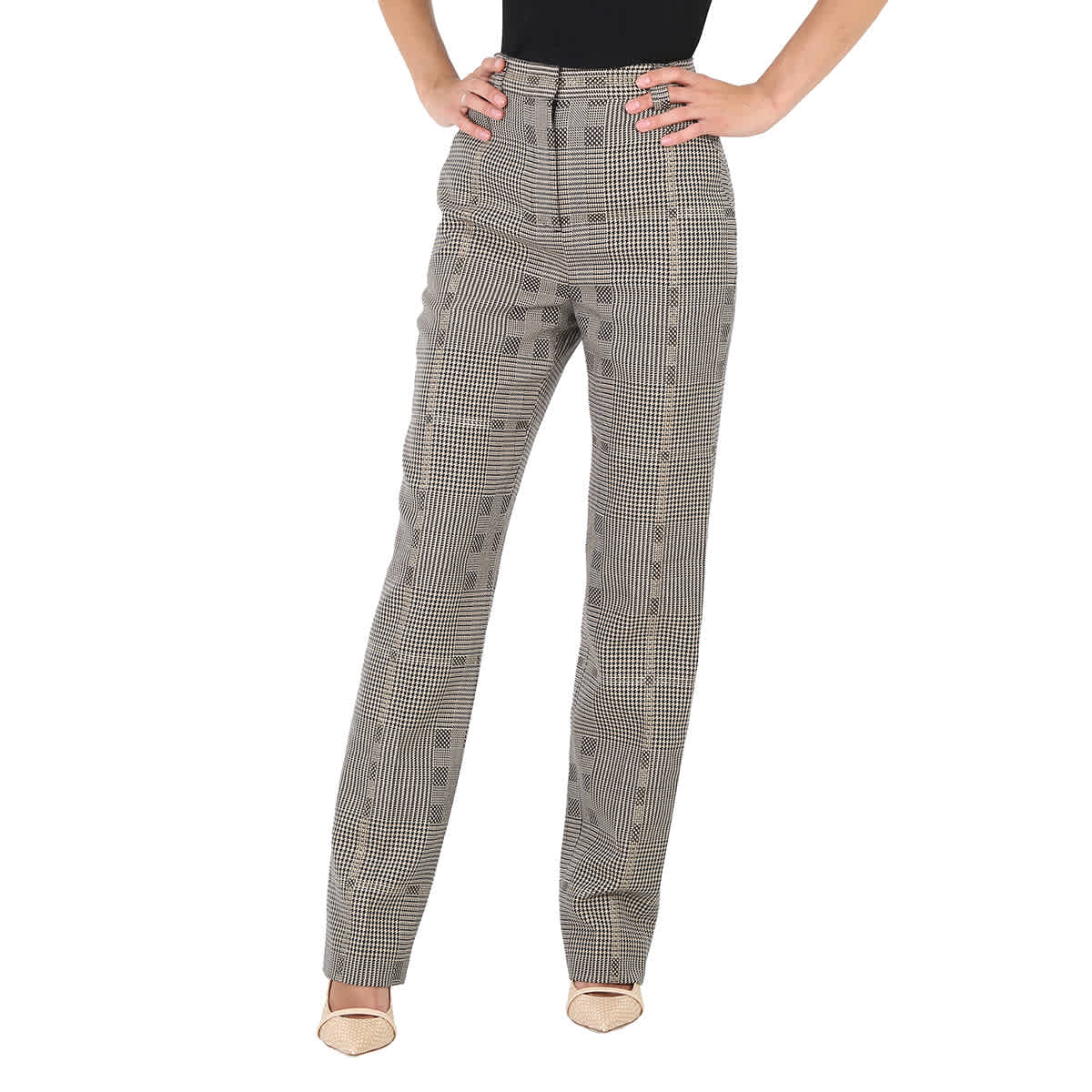 

Брюки Burberry Ladies Brown Check из шерстяного жаккарда