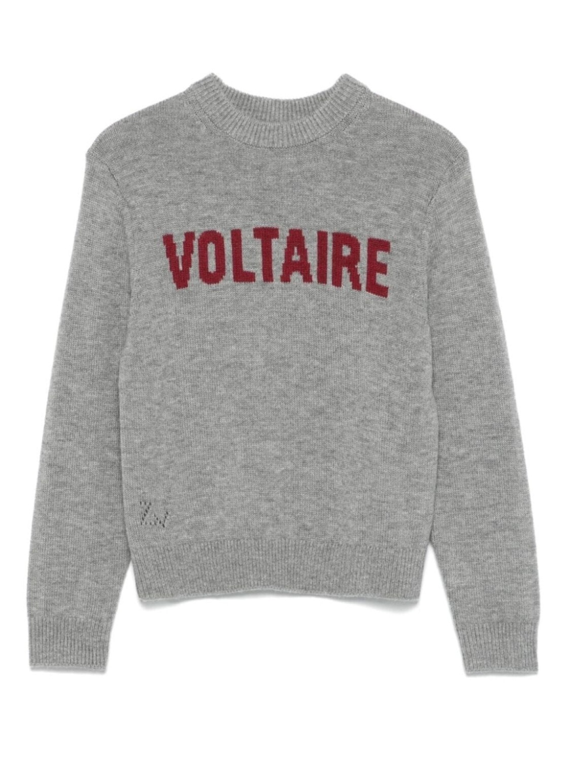 

Zadig & Voltaire Kids свитер с логотипом-интарсией, серый