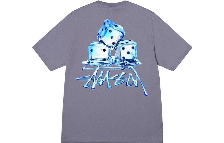 Stussy SS23 Расплавленная футболка Черная, Темно-серый — фото 3