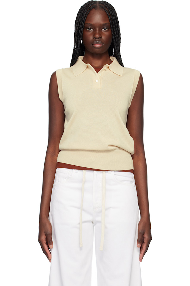 

Вязаный поло без рукавов Nothing Written, бежевый