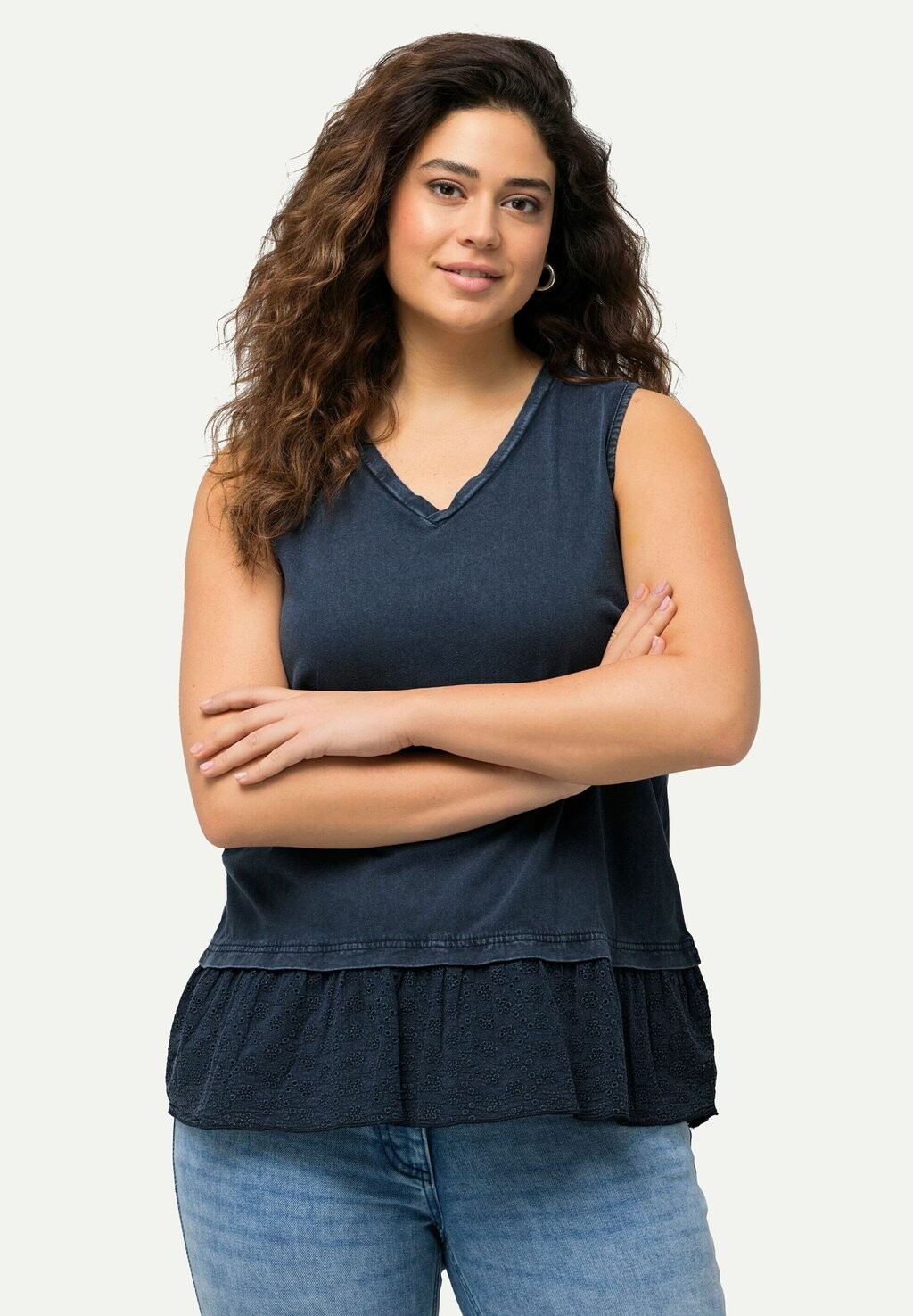 

Топ COLD DYED TANK Ulla Popken, темно-синий