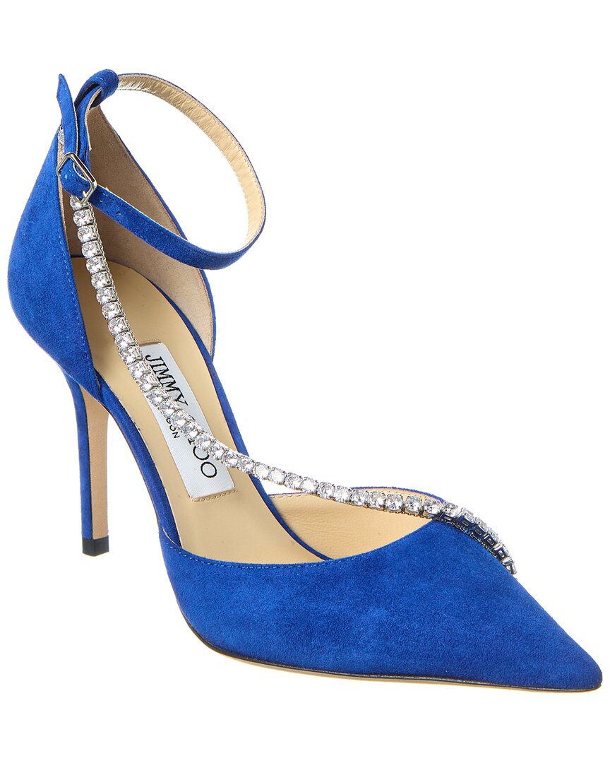 Замшевые туфли Jimmy Choo Talika 85, синий