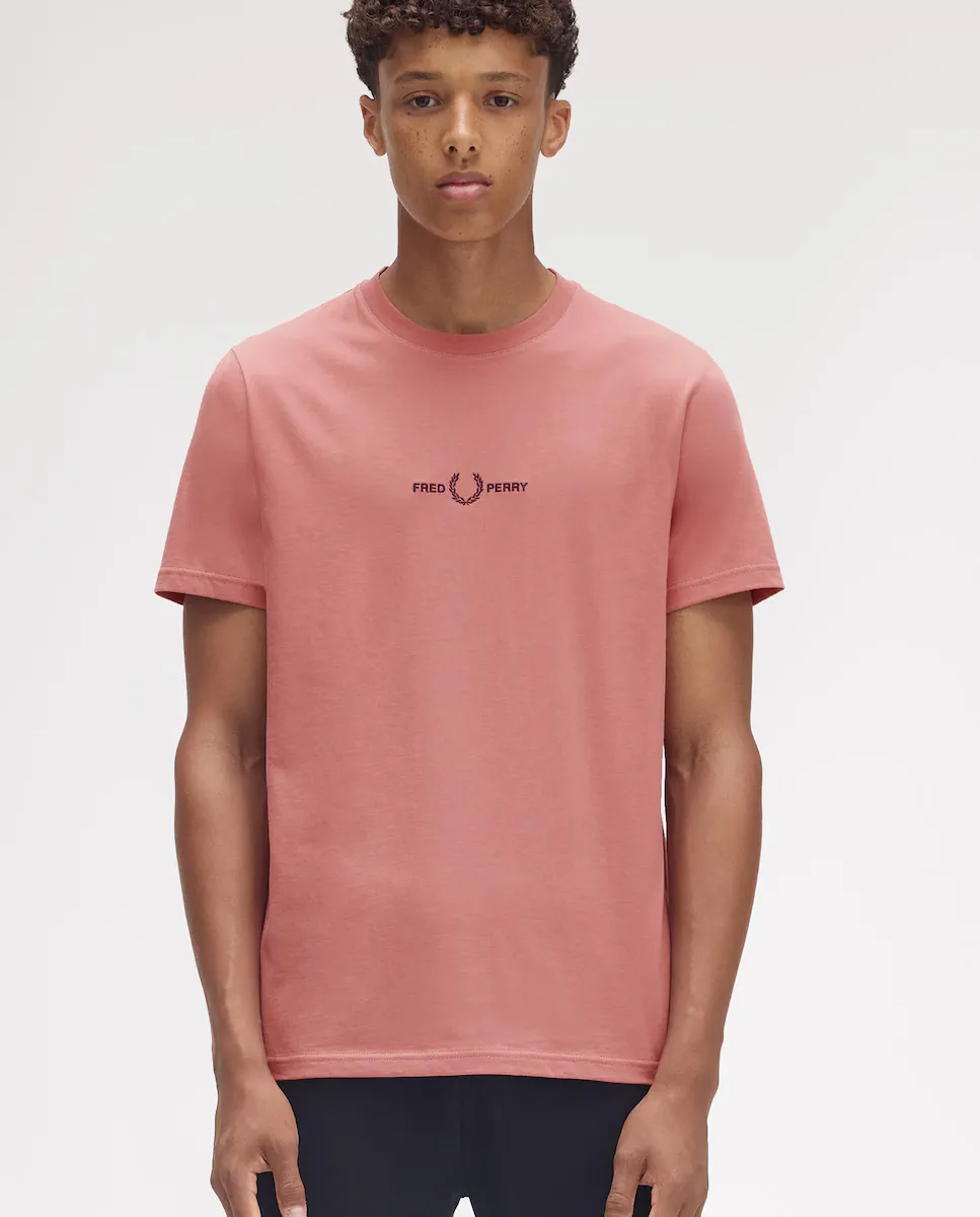 

Мужская футболка с коротким рукавом и круглым вырезом Fred Perry, розовый
