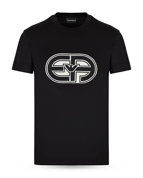 

Футболка с нашивкой-логотипом с круглым вырезом Emporio Armani, цвет Black