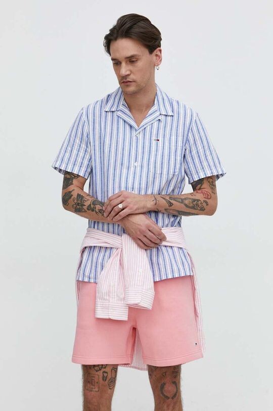 

Рубашка из смесового льна Tommy Jeans, синий