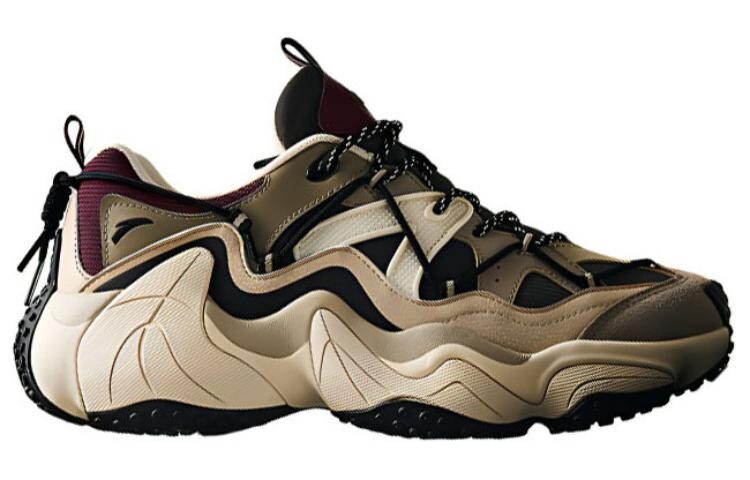 Кроссовки ANTA Chunky Sneakers Men Low-top Finch Tea Brown/oatmeal White/lychee Red, коричневый — фото 2