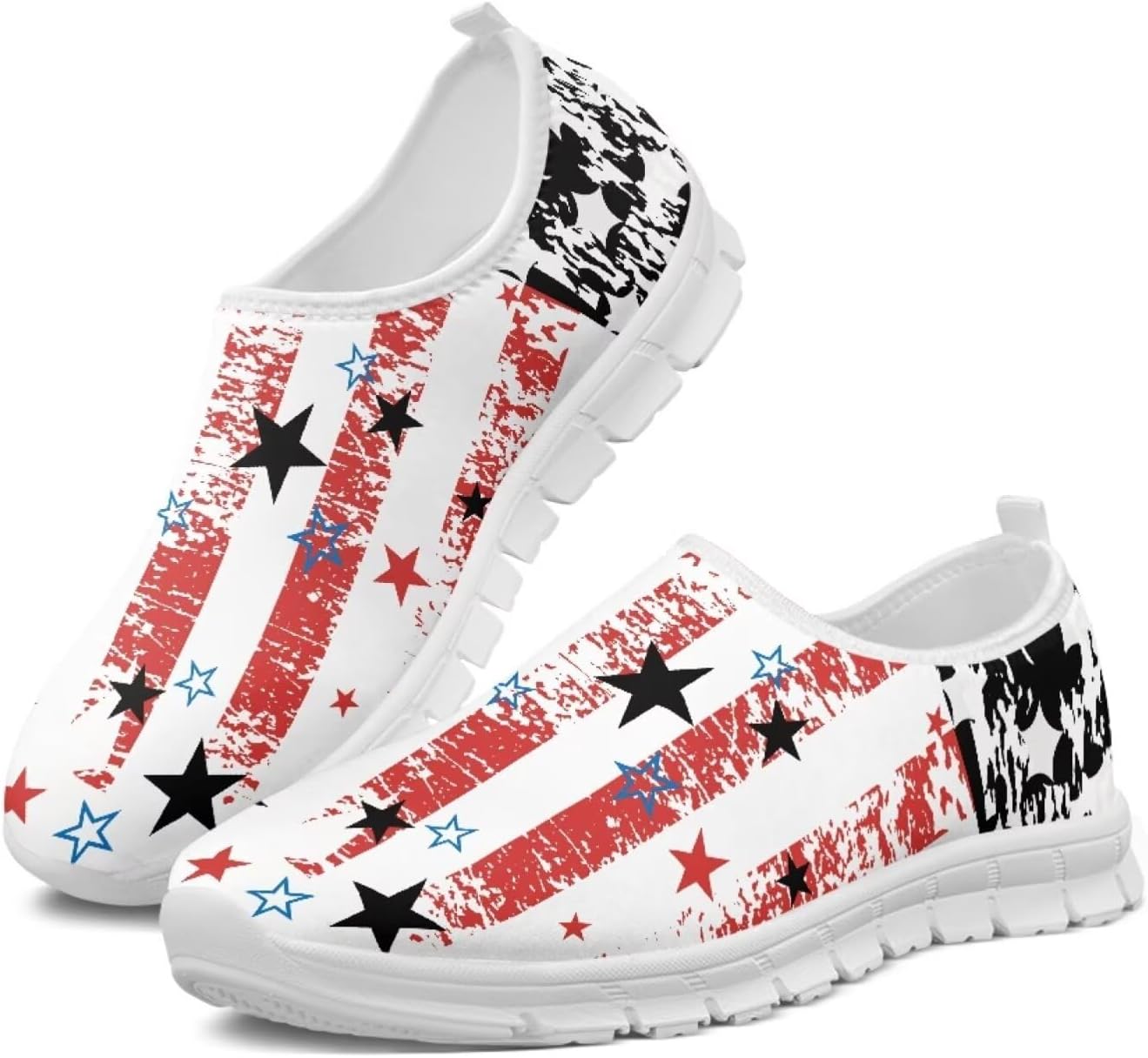

Мужские слипоны Howilath с принтом флага, повседневные кроссовки для бега, мокасины с противоскользящей подошвой из ЭВА, Usa Flags Decorate