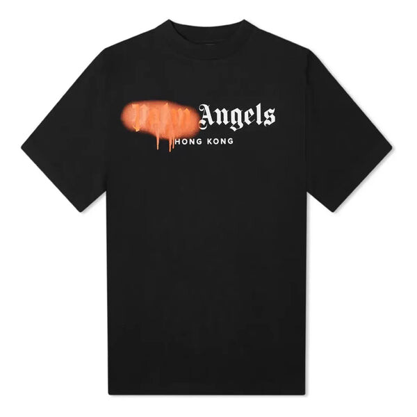 

Футболка ss21 hong kong sprayed logo t-shirt 'black' Palm Angels, черный