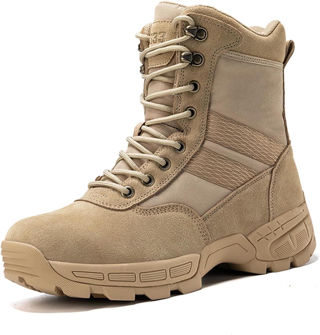 

Мужские кожаные тактические ботинки милитари с шнуровкой, средние, 15 см, ретро-джунгли, пустынные боевые ботинки, легкие армейские ботинки с боковой молнией, мотоциклетные ботинки Qklmwes, бежевый
