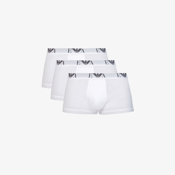 

Трусы из эластичного хлопка с логотипом, набор из трех штук Emporio Armani, цвет bianco/bianco/bianco