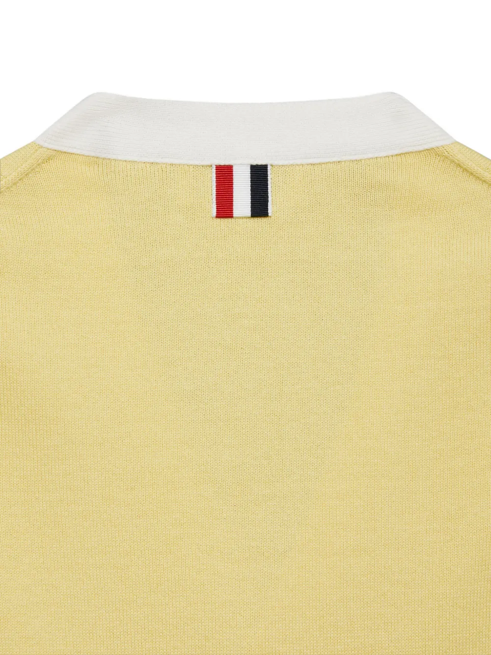 Кардиган с V-образным вырезом и полосками Thom Browne Kids, желтый — фото 4