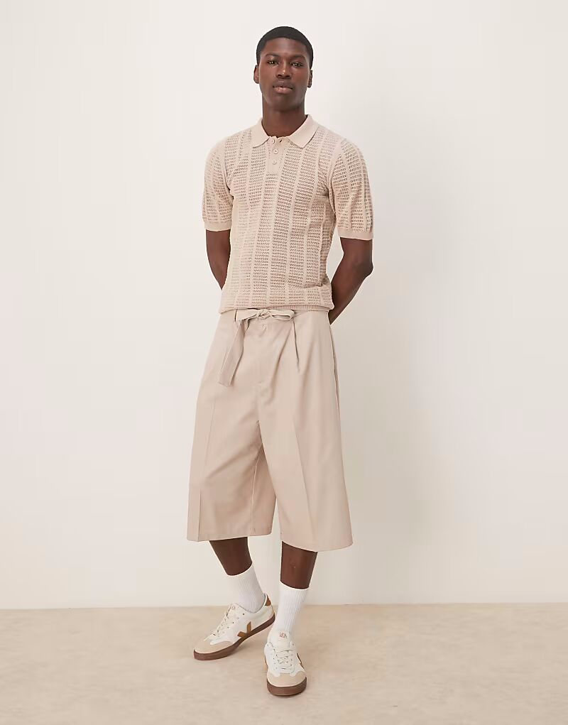 

Текстурированное поло ASOS DESIGN серо-коричневого цвета