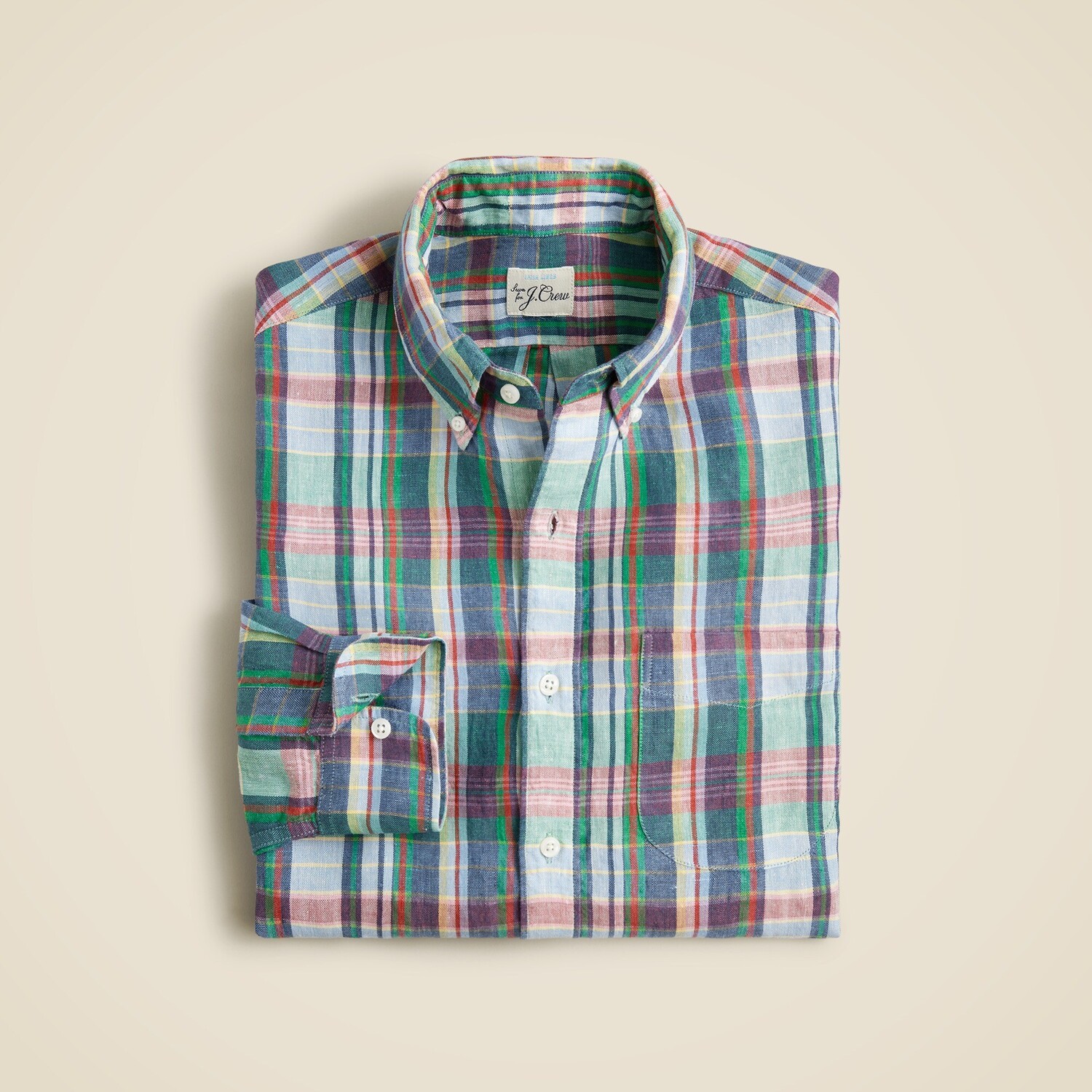 

Ирландская льняная рубашка Baird McNutt J.Crew, зеленый