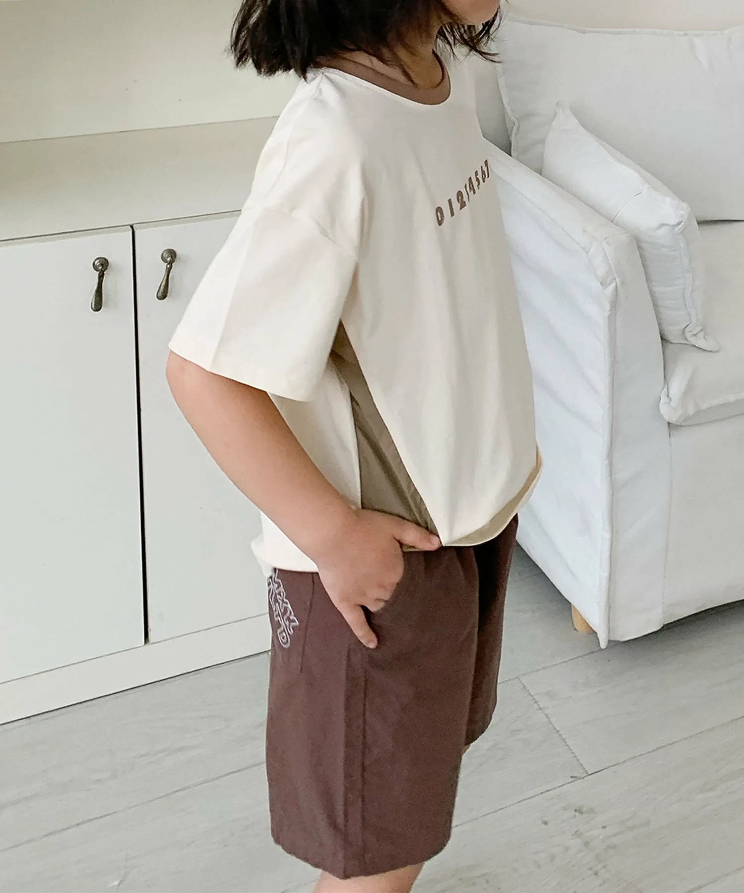 Детская футболка с цифрами и цветовой гаммой [aimoha-KIDS-] Aimoha Kids, beige — фото 4