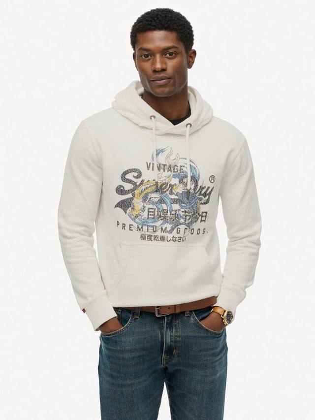 

Хлопковый худи Vintage Logo Tokyo свободного кроя Superdry