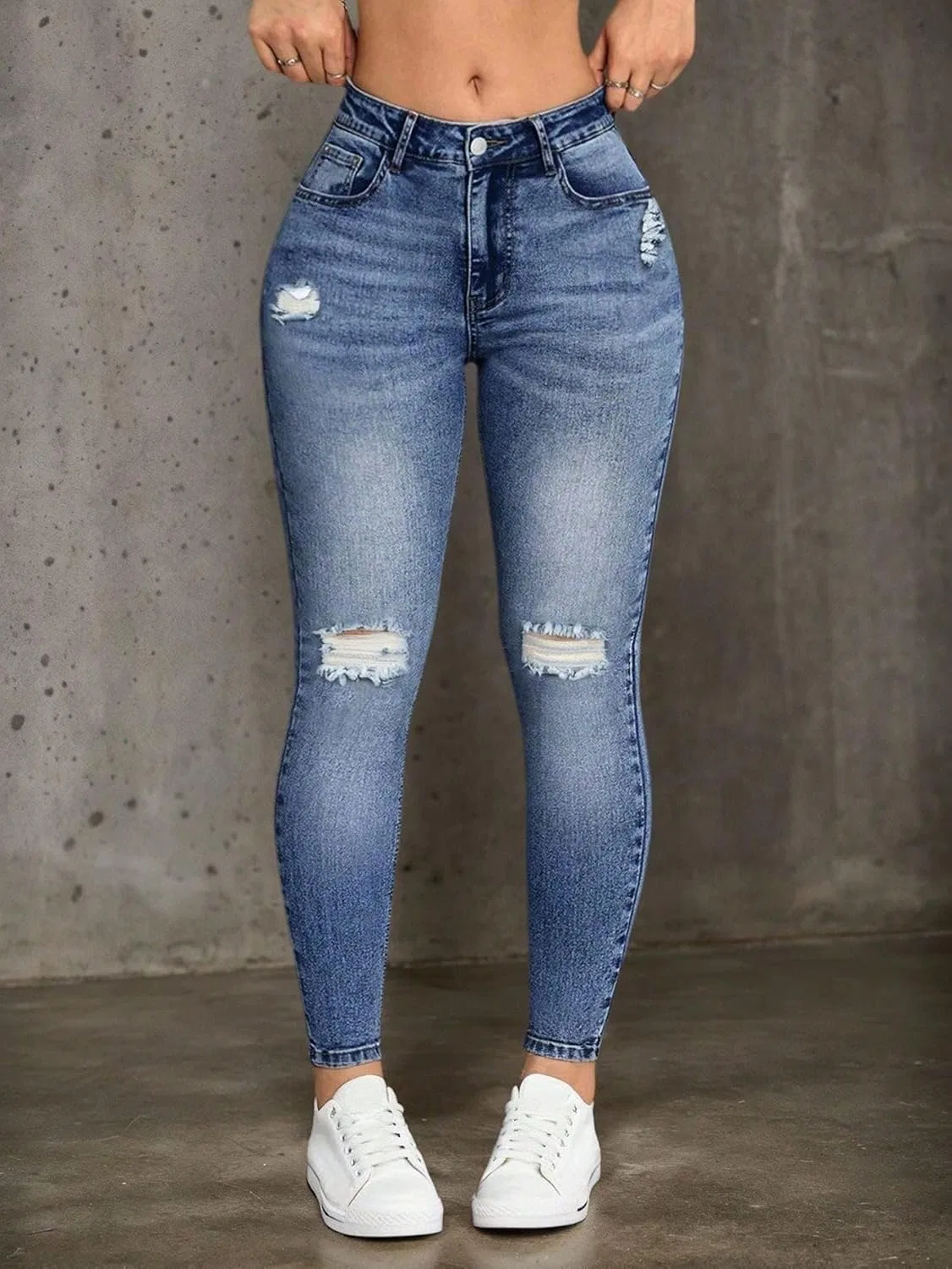 Джинсы High Waisted, Legendary, синие — фото 4