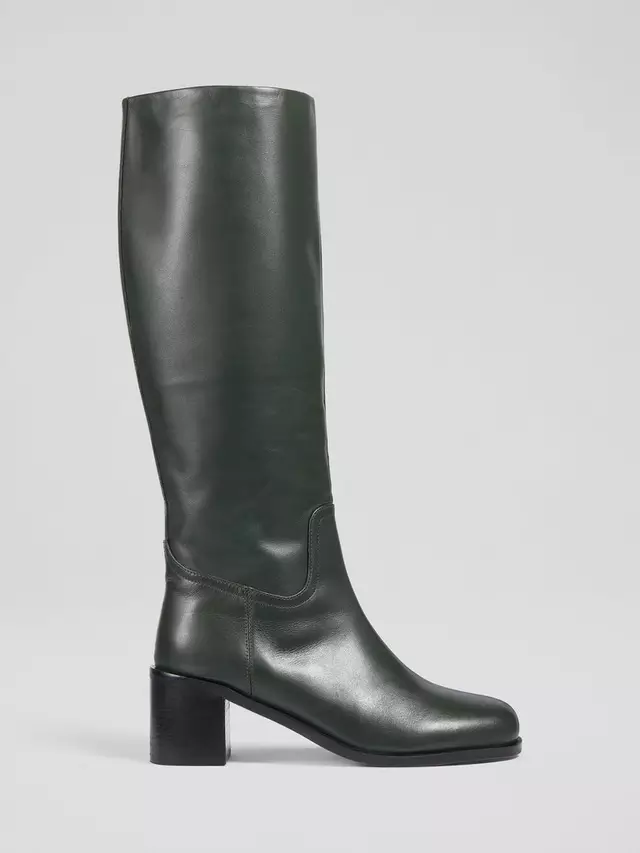 

Ботинки L.K.Bennett Claude Leather Knee High, темно-зеленый