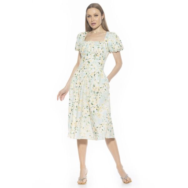 

Женское платье миди Jessi с заниженной талией Alexia Admor, цвет mint floral
