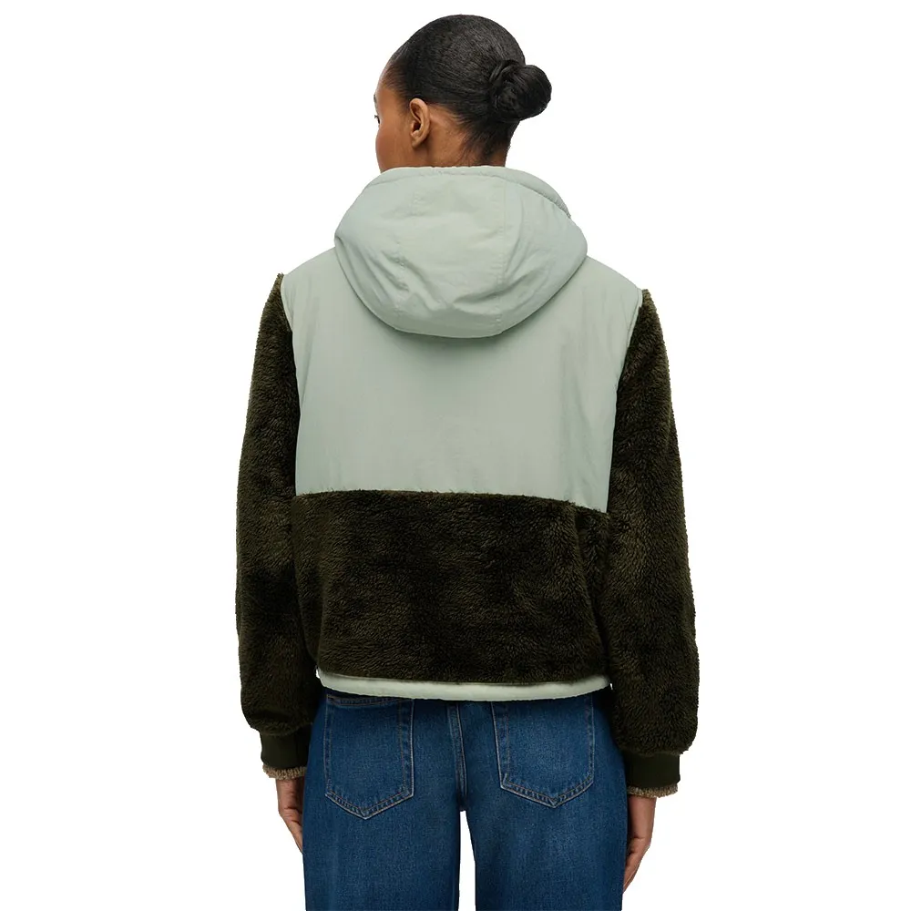 Толстовка Superdry Super Soft Hybrid с застежкой-молнией до середины груди, зеленый — фото 2